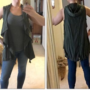 Cargo vest with hood. Never worn. Express.