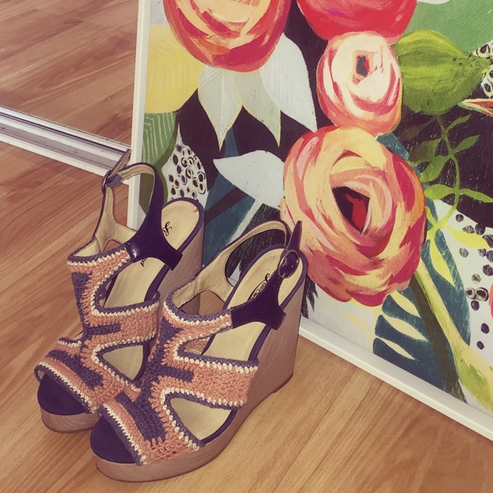 Crochet Boho Lucky Brand Wedges