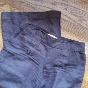 Wide Leg Linen Sailor Style pants brown