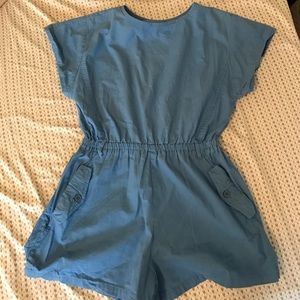 Vintage PETITE blue romper sized M