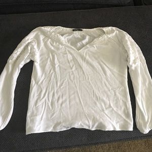 Girls size large white long sleeve top