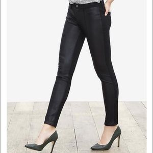 BR black faux leather moto pants