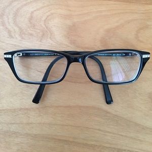 Gently used Swarovski black frame glasses