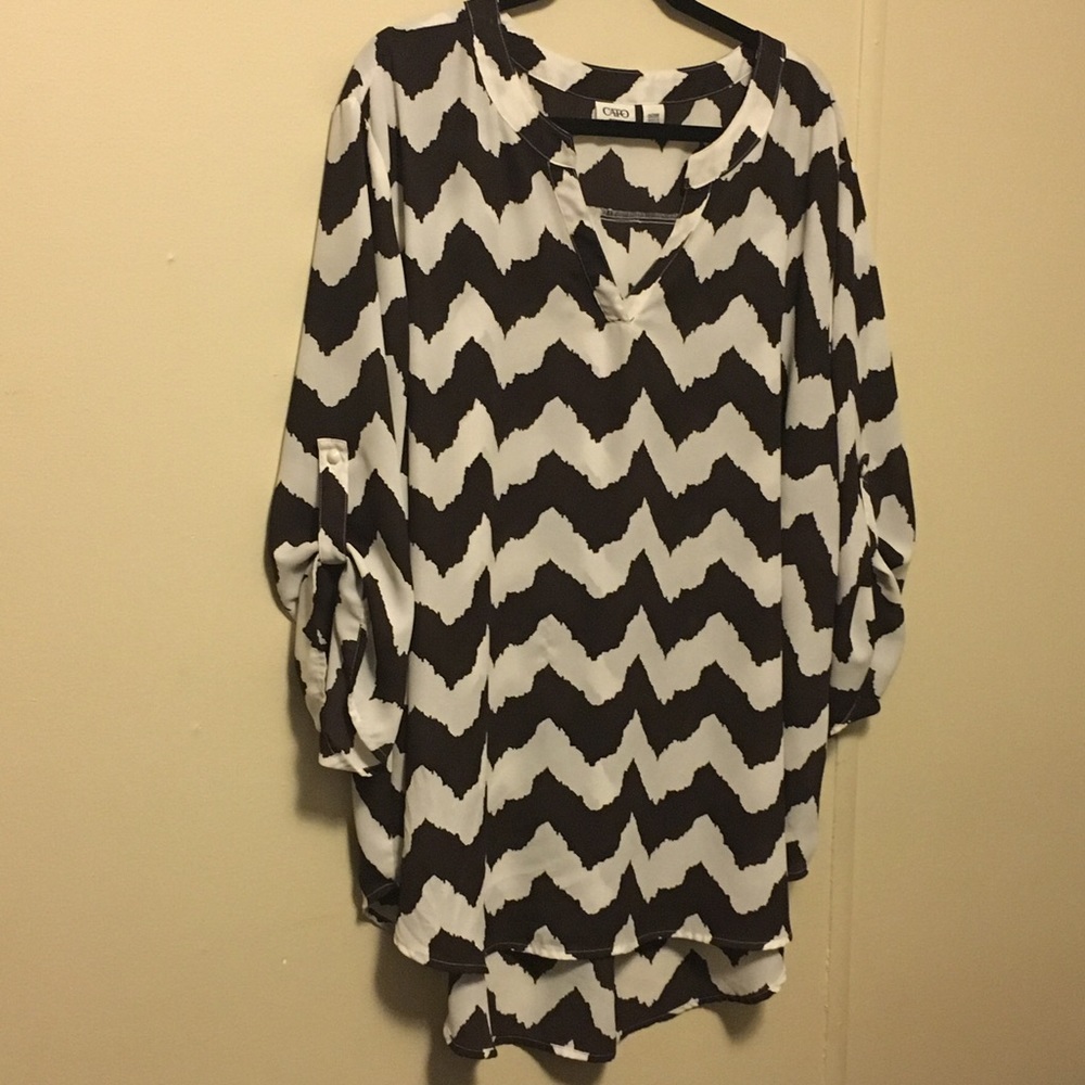 Chevron Top 3X cream and brown by Cato