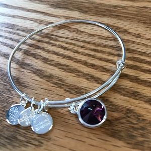 Alex and Ani Amethyst silver bracelet