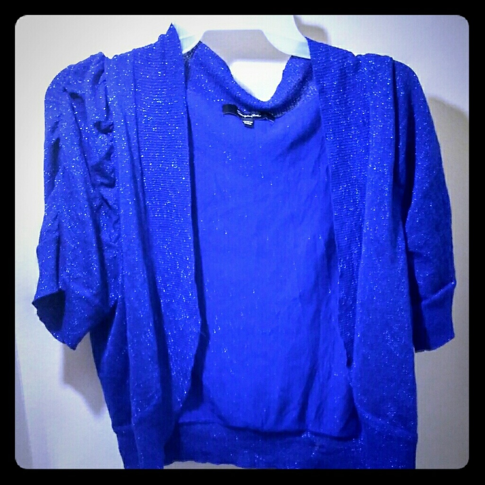 A blue shiny coat