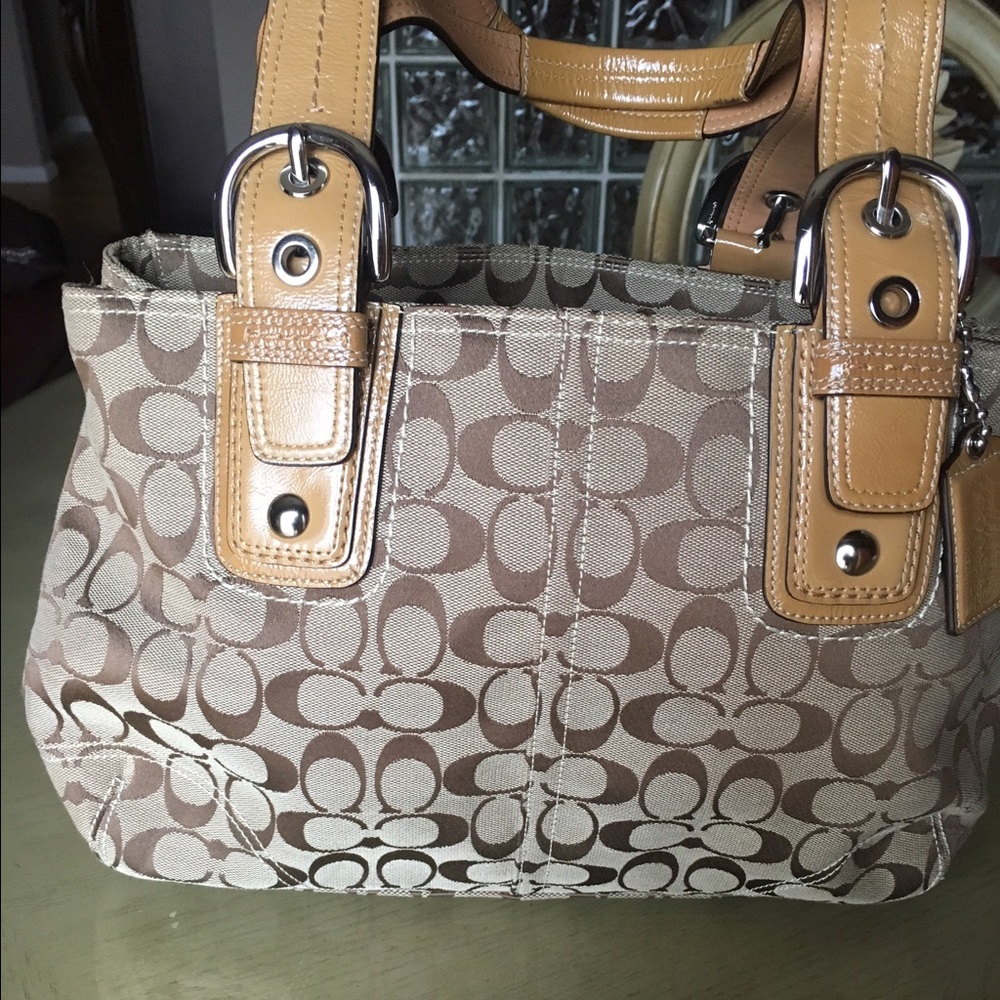 Coach signature canvas tote bag