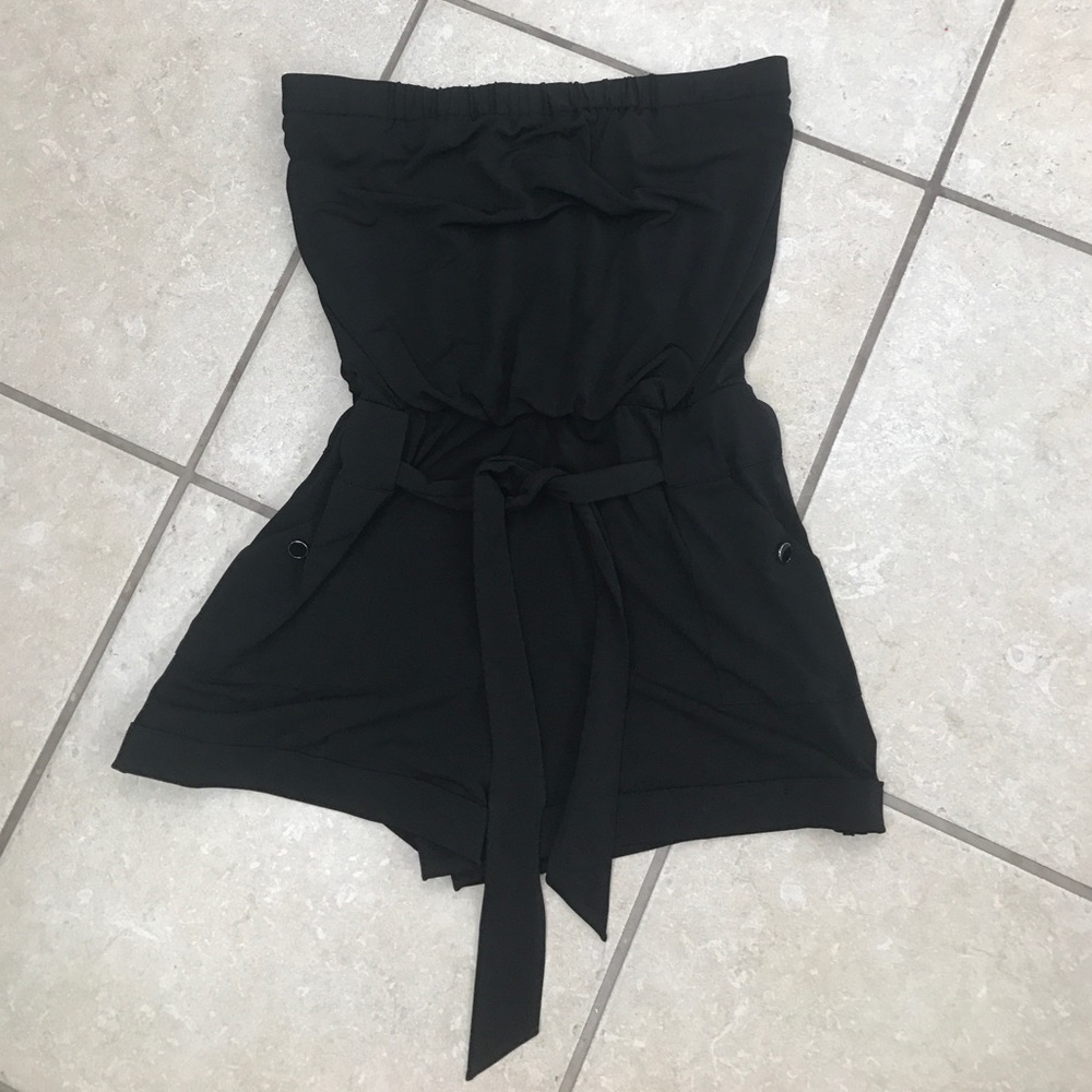 White House black market strapless short romper