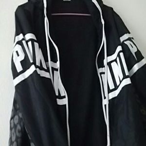 Black and white windbreaker