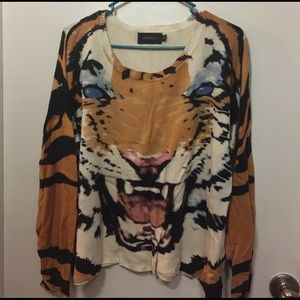 Mink Pink size L sweater tiger