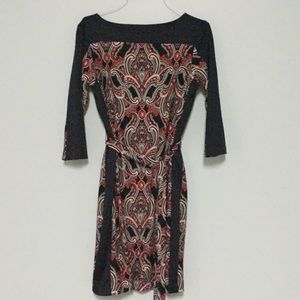 Ann Taylor red, white and navy dress