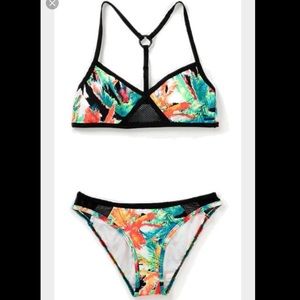 Tropical Volcom swim suit with mesh!