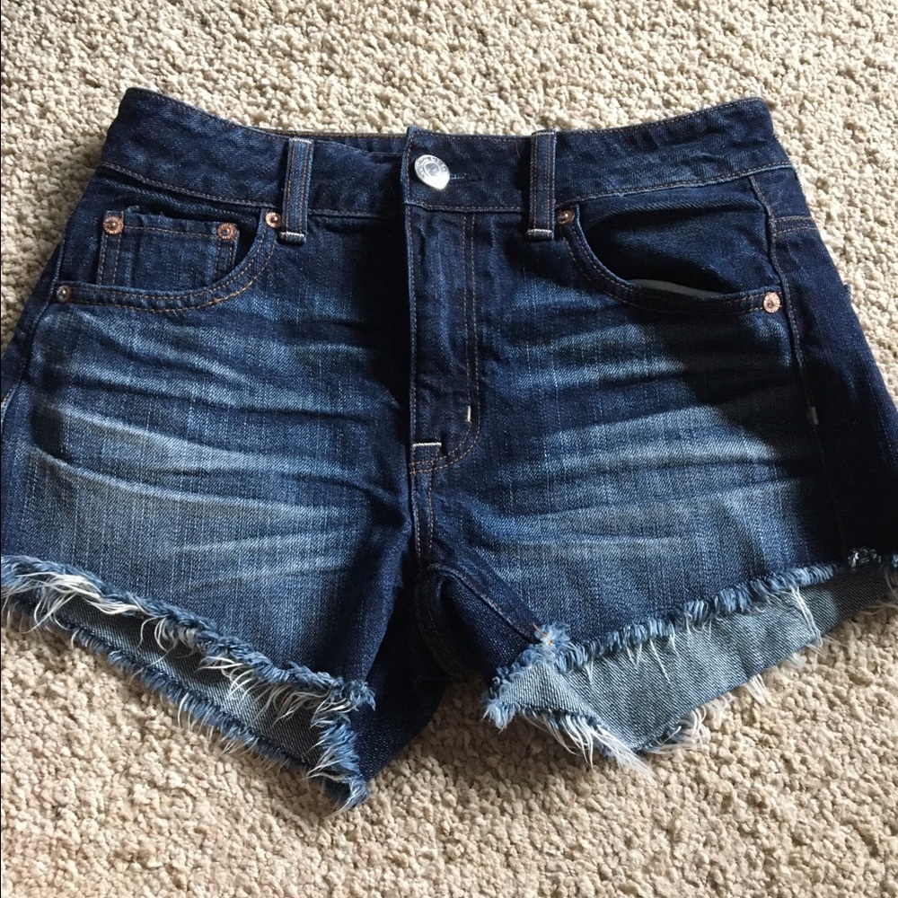 Dark wash jean shorts