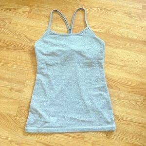 Size 6 Lululemon grey striped tank