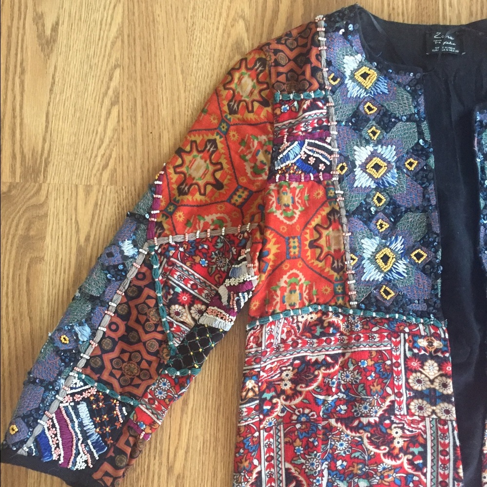 Zara Ethnic Embroidered printed Jacket