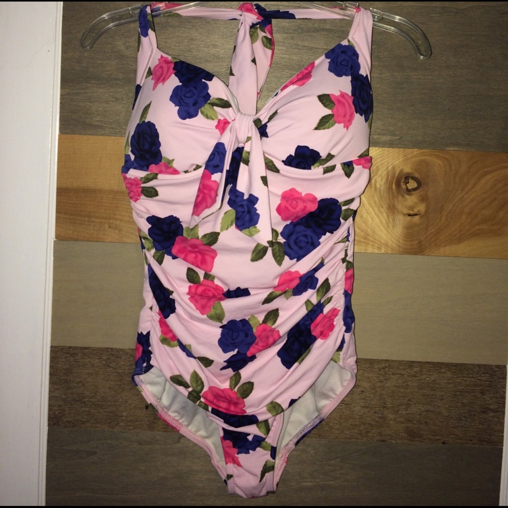 One-piece floral bathing suit
