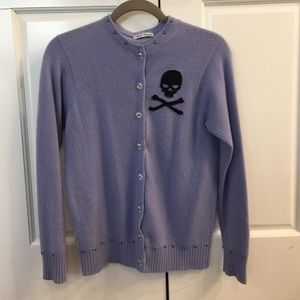 Deborah Lindquist Cashmere Skull Cardigan