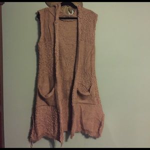 Tan Acrylic Hooded Sweater