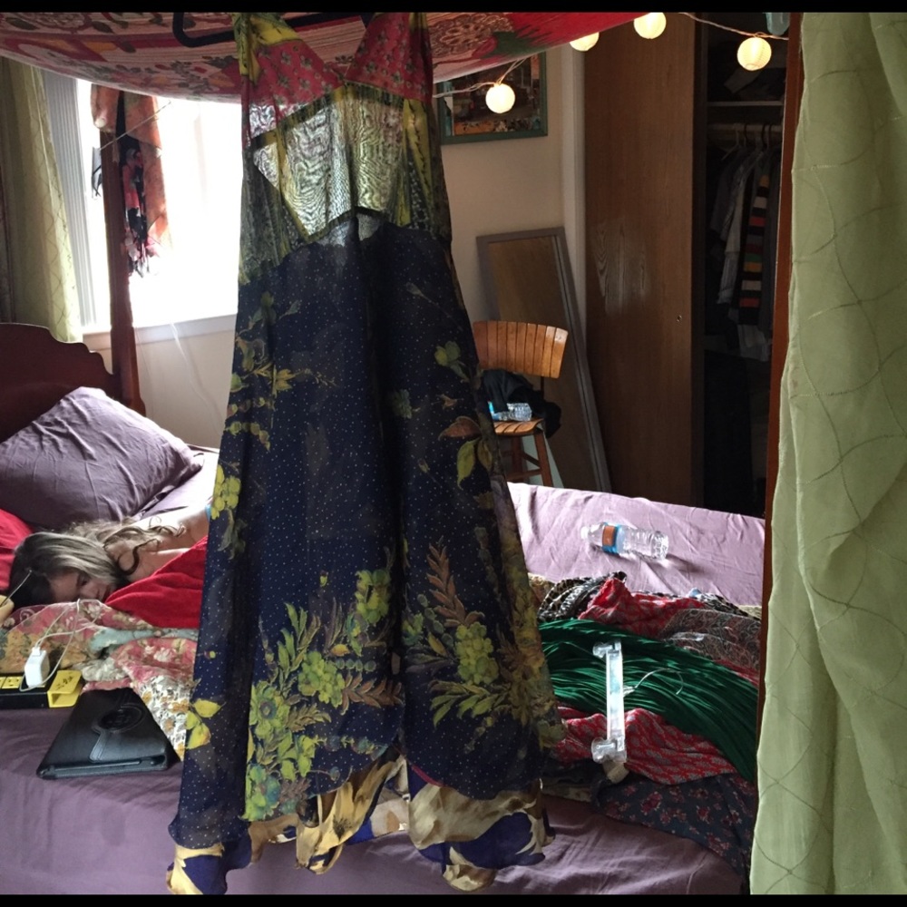 Stunning 100% silk boho dress