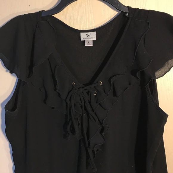 ✨Black Ruffle Top✨ - Picture 2 of 5