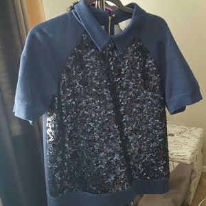 Kate spade denim and sparkly sequined top