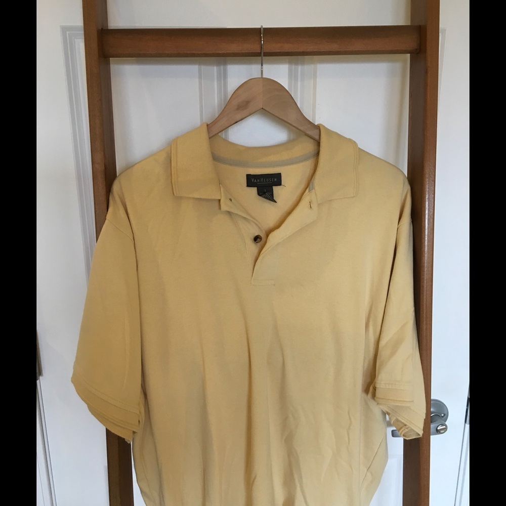 Buttery pale yellow polo. **Any 3 for $20**