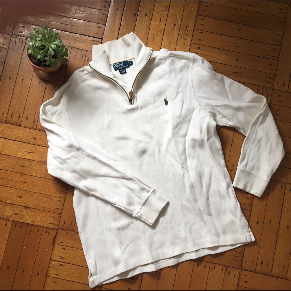 White polo half zip