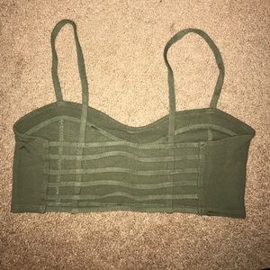 • Green Strappy Back Crop Top NWOT •