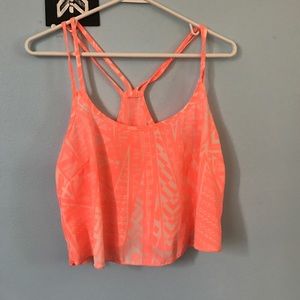 Bright pink tribal crop top
