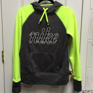 Nike Therma-Fit neon yellow and gray sweatshirt