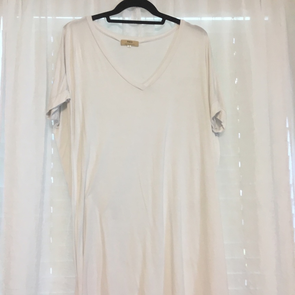Piko white tee shirt dress