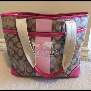 Pink and brown Coach purse- Adorable!