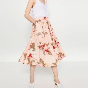 Zara pink floral skirt