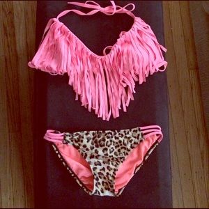 Two piece bathing suit, bottoms- small, top-large