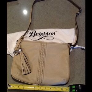 MOVING SALE!! Beige Leather Brighton Shoulder Bag