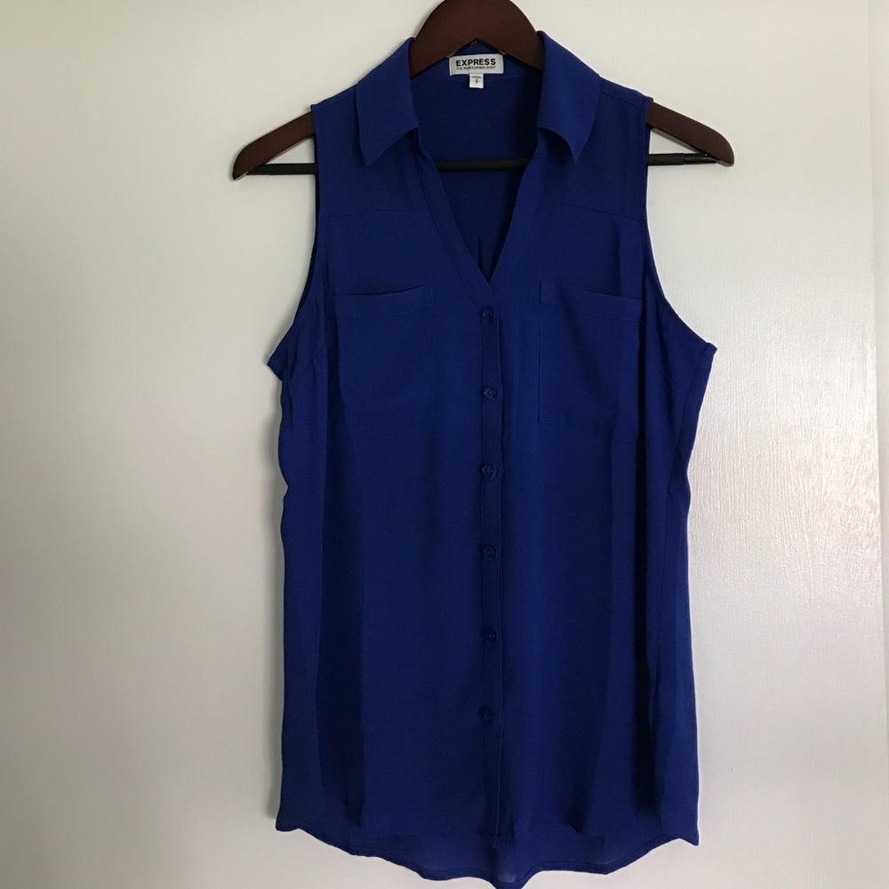 EXPRESS Portofino Button Down Tank Blouse