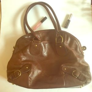 BANANA REPUBLIC LEATHER BOWLING BAG STYLE TOTE