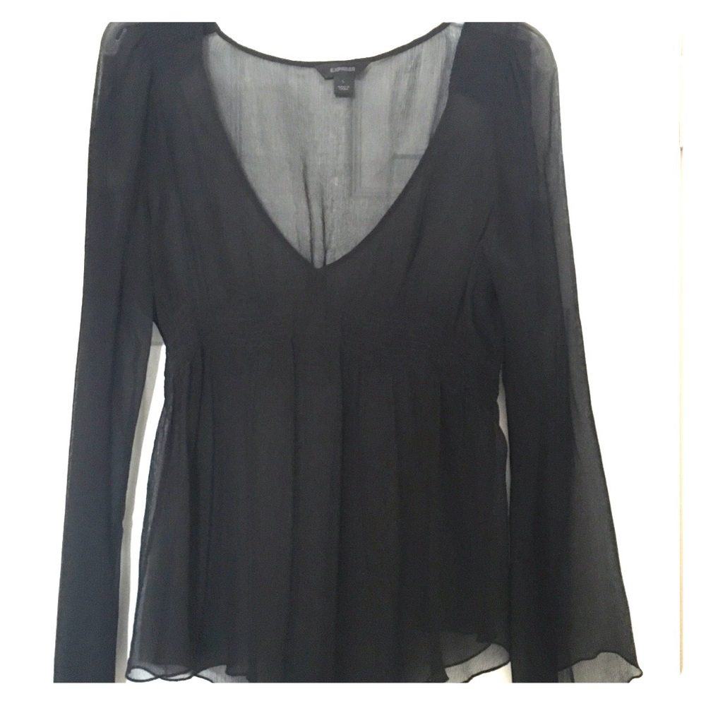 Express sheer black top sz L