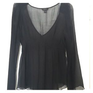 Express sheer black top sz L