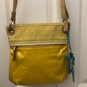 Fossil key per YELLOW - RARE luggage tag