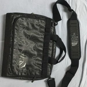 The North Face black and silver laptop bag
