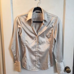 Express silk button down