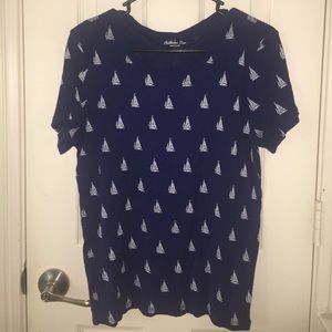Nautical, royal blue sailboat tee from J.Crew