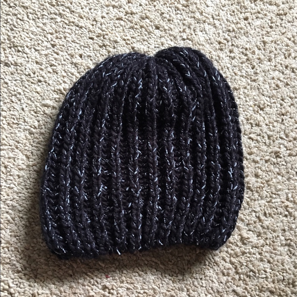 black knit beanie