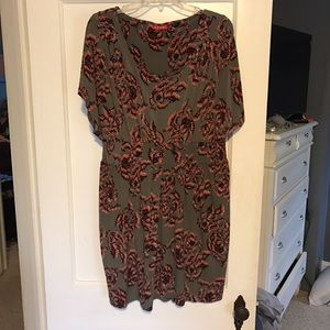 Gray, Red, & Black Natural Waist Dress