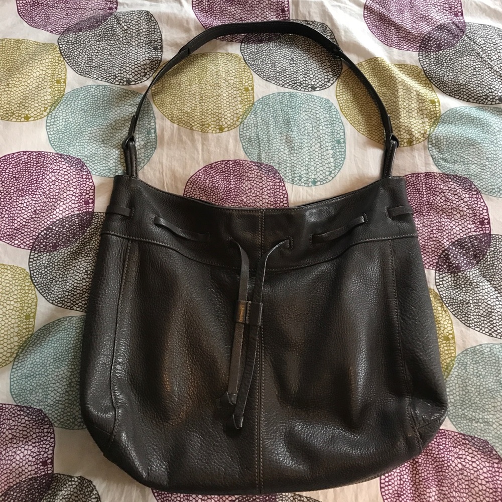 Pebbled Leather Hobo Bag
