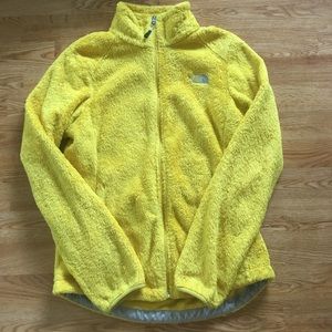 Bright, fuzzy north face zip up!