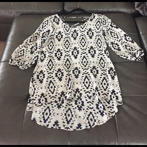 3/4 length sleeve printed top