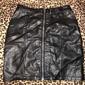 Faux leather skirt