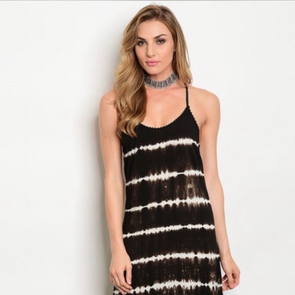 Scoop neck striped tie dye maxi dress - Picture 2 of 4